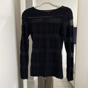 BCBG MAX AZRIA Sheer Lace Top